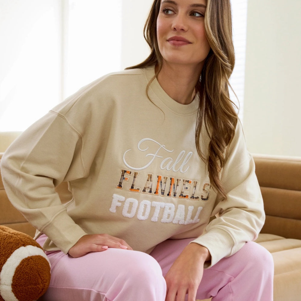 "Fall, Flannels, Football" Relaxed Sweatshirt