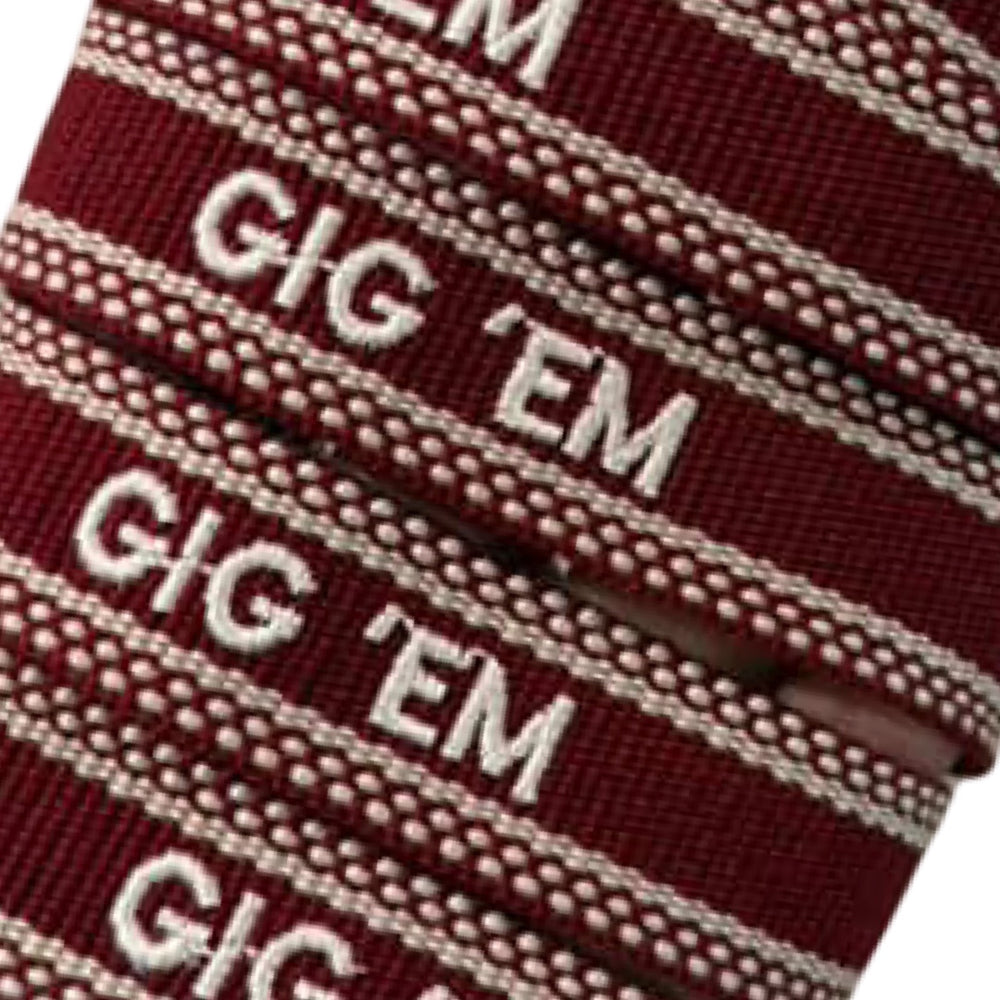 Gig ' Em Embroidered Woven Tassel Bracelet