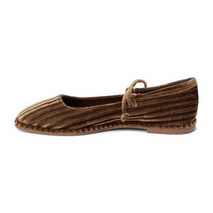 Brown Gerry Velvet Ballet Flats