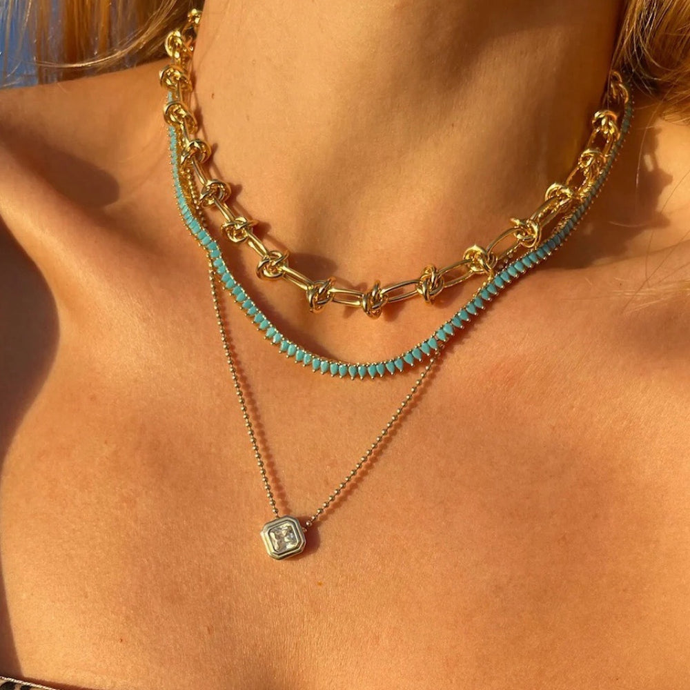 SYMPHONY TENNIS NECKLACE- TURQUOISE