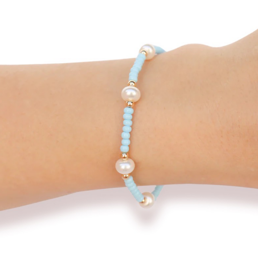 Pastel Blue Pearl Bracelet