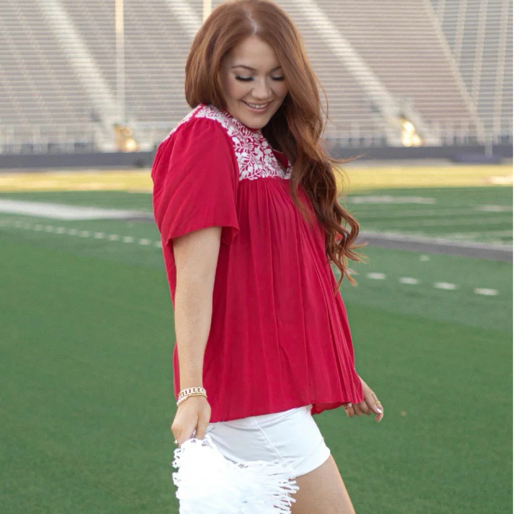 Red and White Top