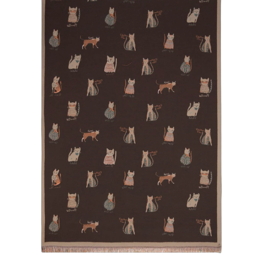 Classy Cat Scarf with Solid Border