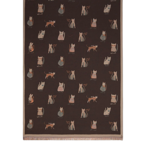 Classy Cat Scarf with Solid Border