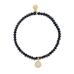 LUNA BRACELET - BLACK WITH CIRCLE CHARM