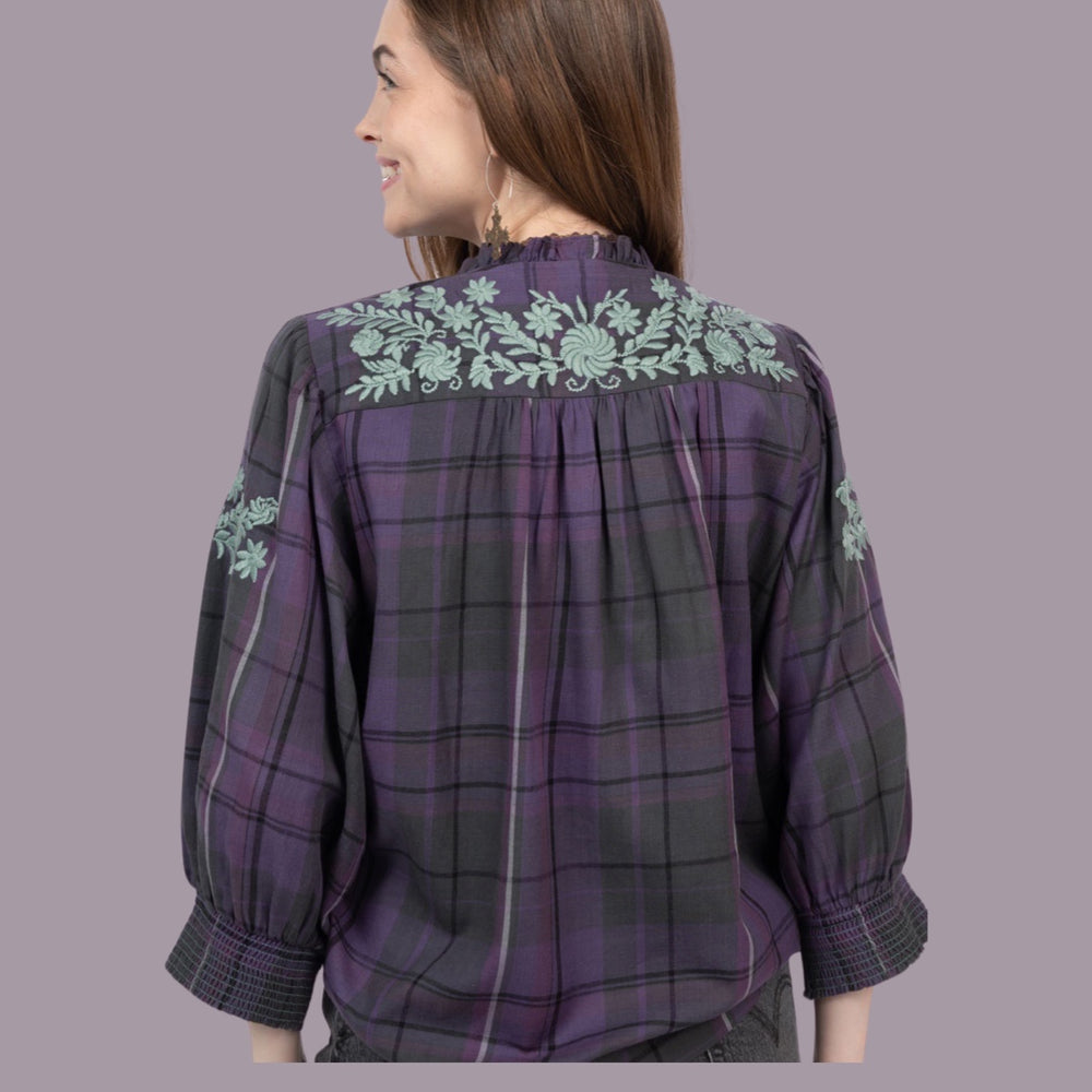 
            
                Load image into Gallery viewer, The Purple Plaid Camilla Ann Top
            
        