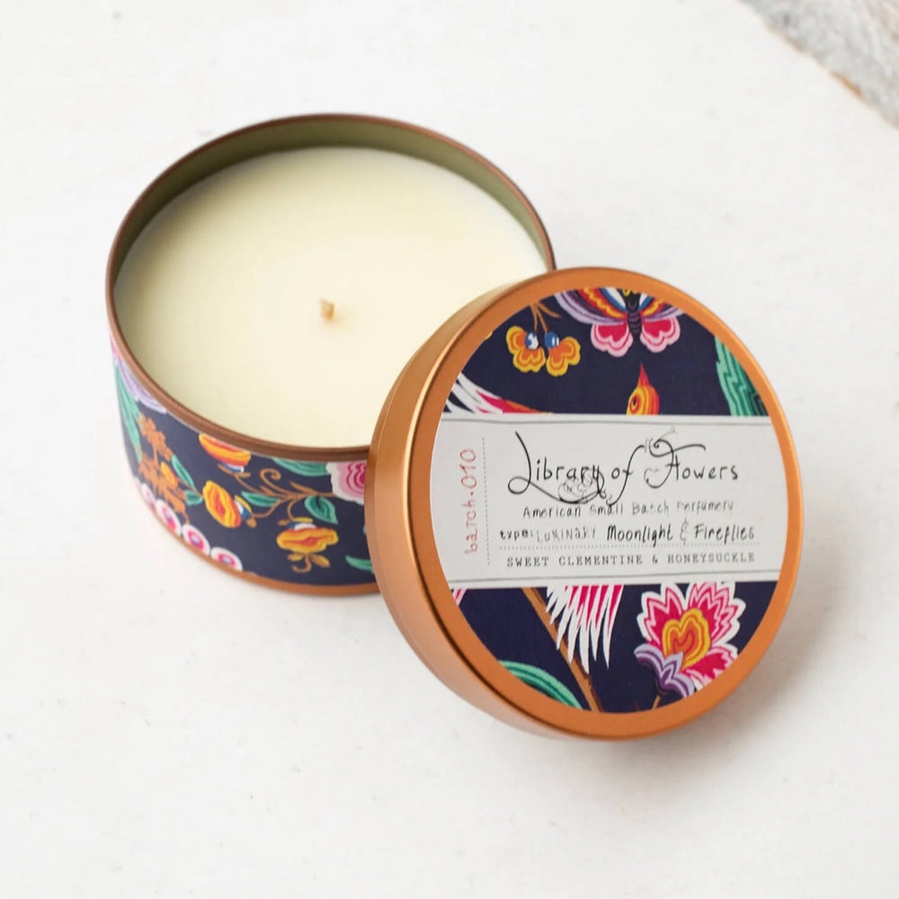Navy Birds & Butterflies Candle