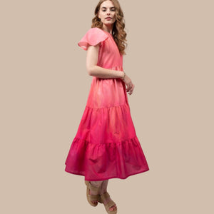 Magenta Ombre Midi Dress