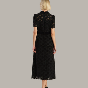 Bold Symphony Woven Lace Midi Dress