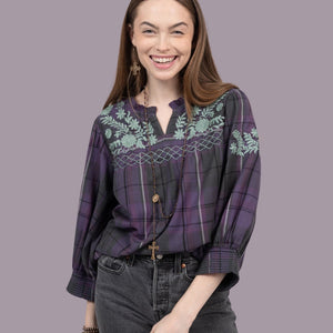 
            
                Load image into Gallery viewer, The Purple Plaid Camilla Ann Top
            
        