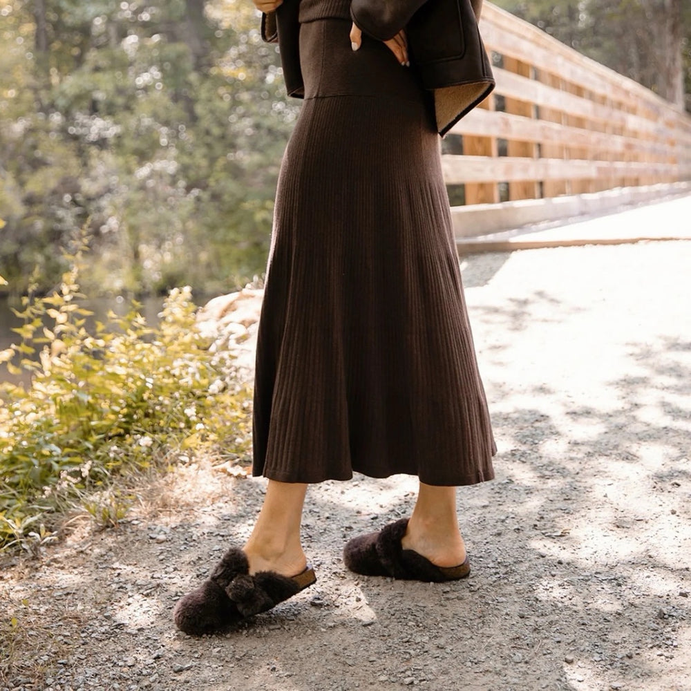 The Aspen Bark Fur Clogs