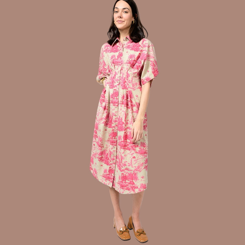 The Parisian Charm Tucked Dress