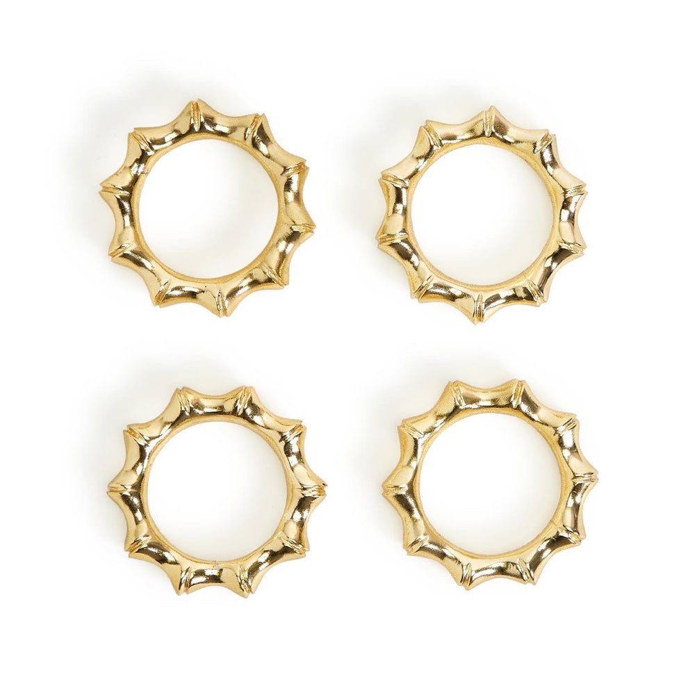 Golden Bamboo Set of 4 Napkin Rings