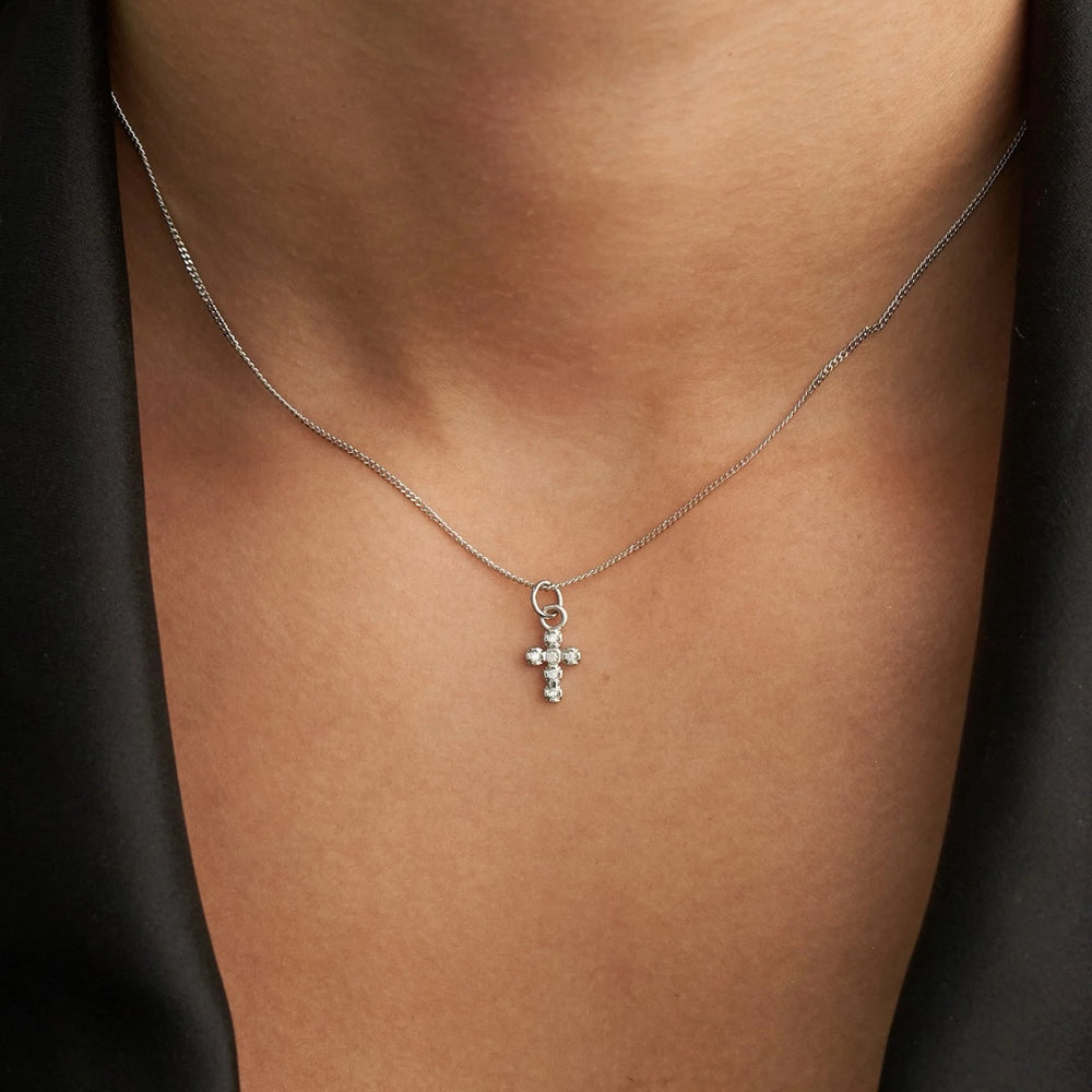Silver Dainty Cross Necklace