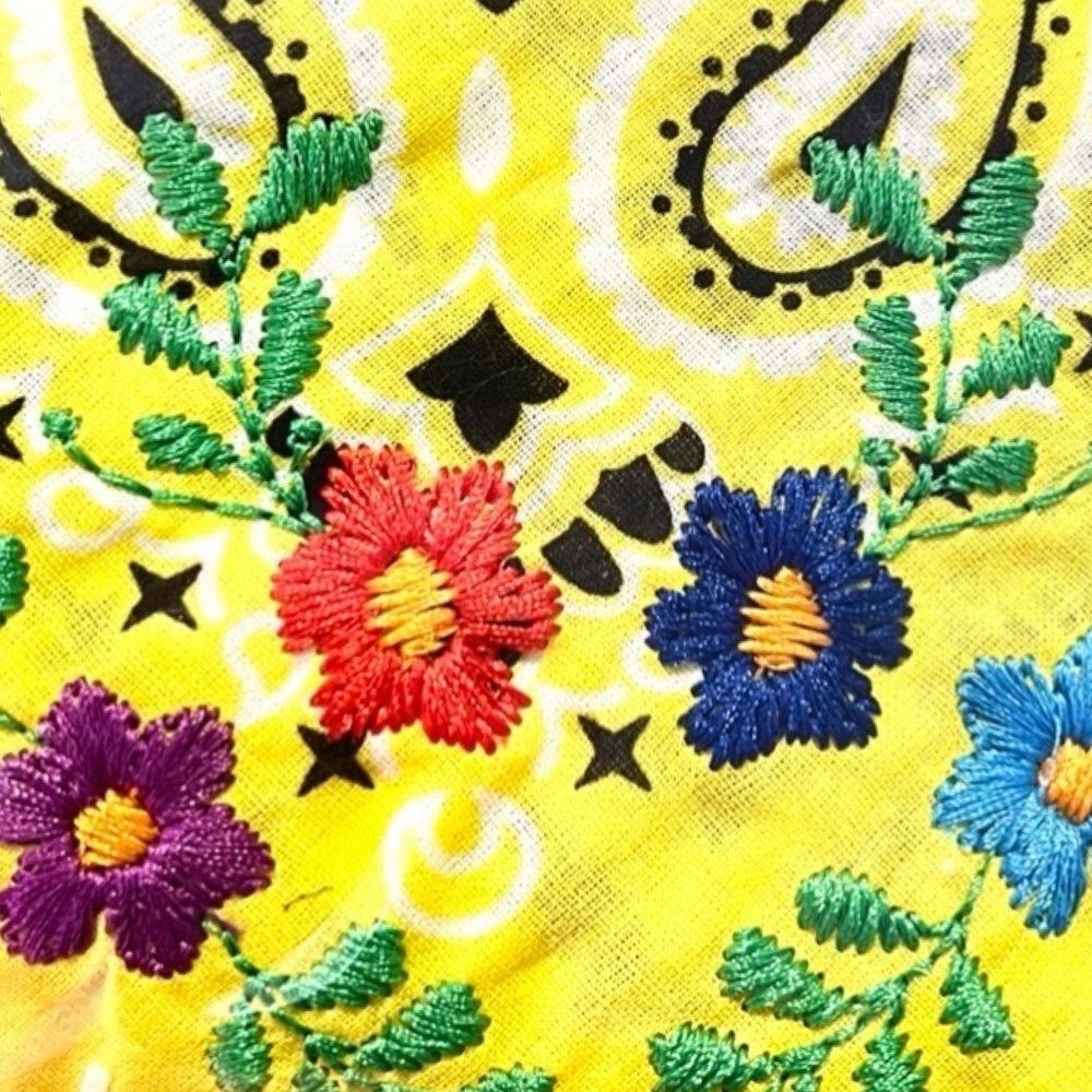 Floral Embroidered Bandana