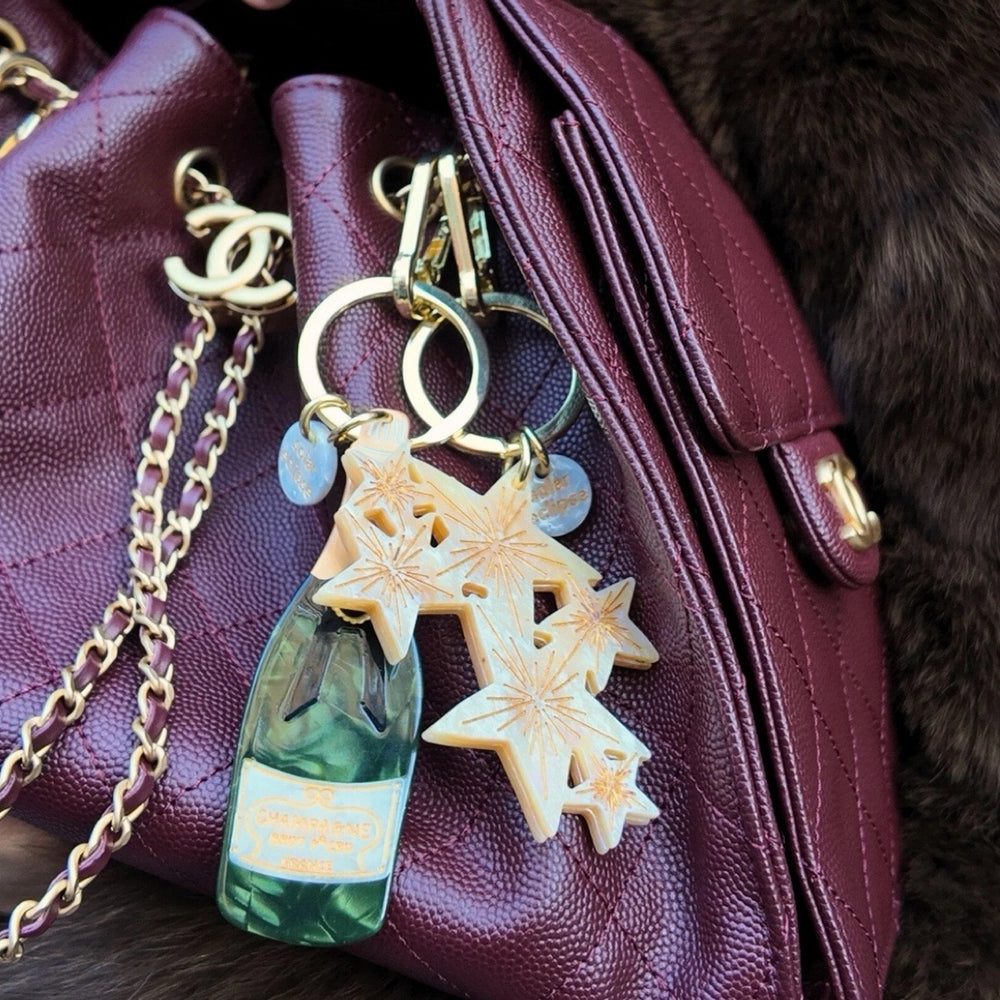 Champagne Bag Charm + Keychain
