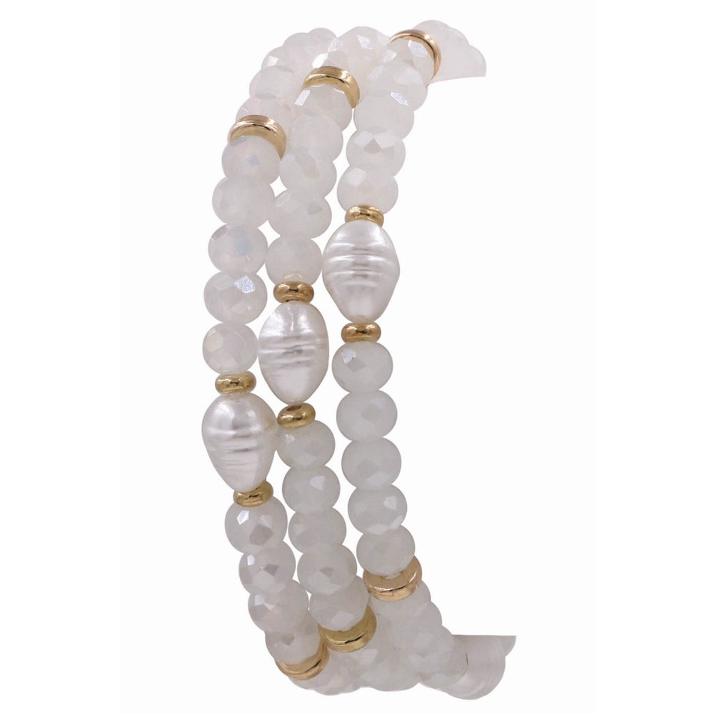 The Lucinda Cream Pearl Bracelet Set