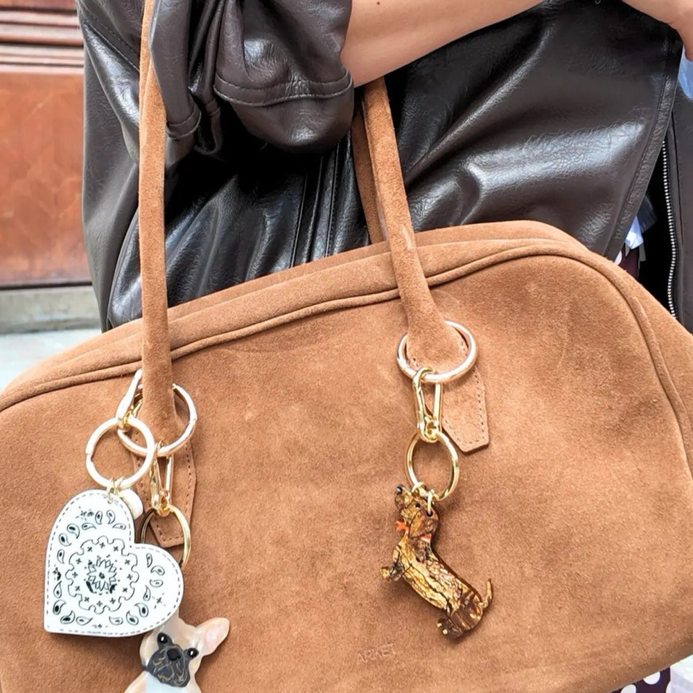 Dachshund Dog Bag Charm + Keychain