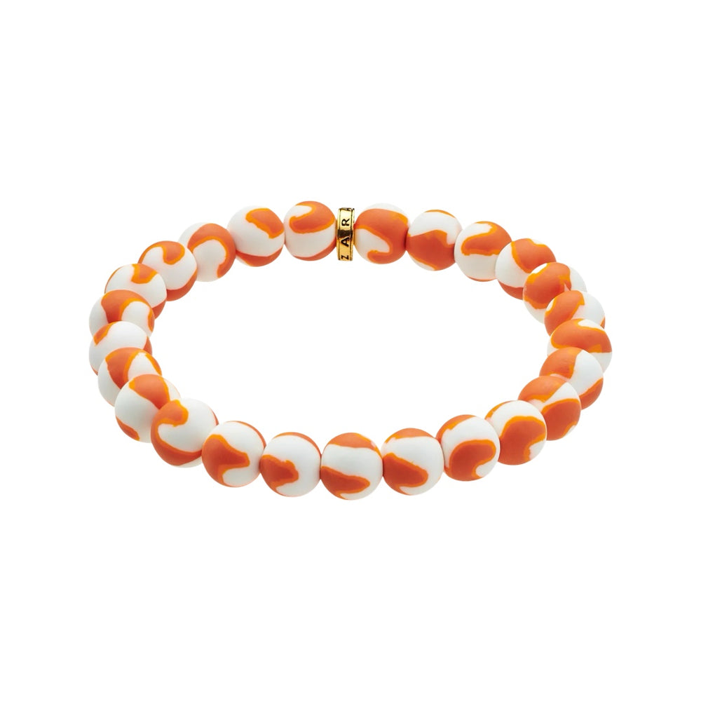 Burnt Orange-White Game Day Bracelet