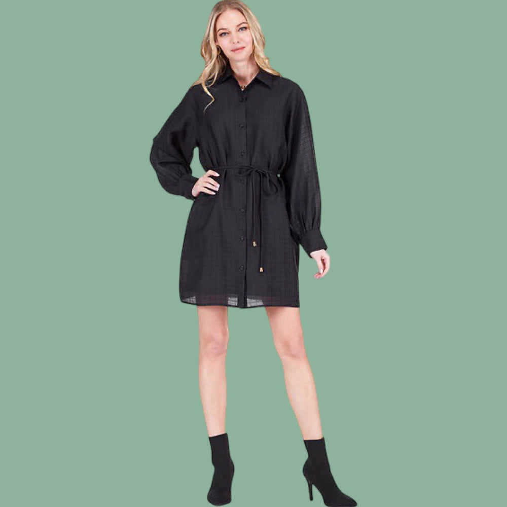 The Iconic Noir Shirt Dress