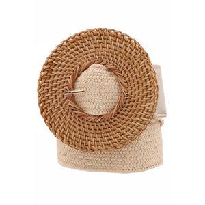 Basket Weave Straw Belt