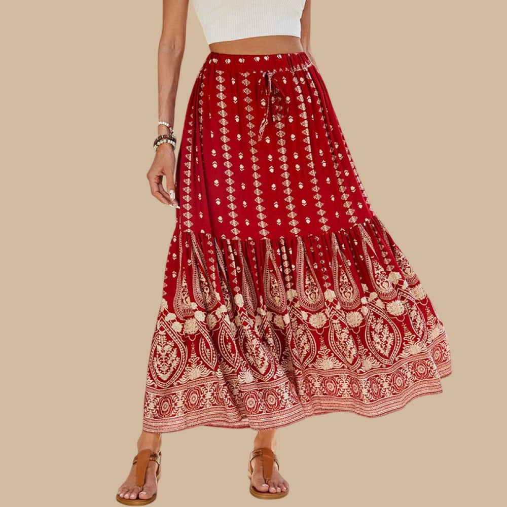 The Campari Boho Paisley Tiered Skirt