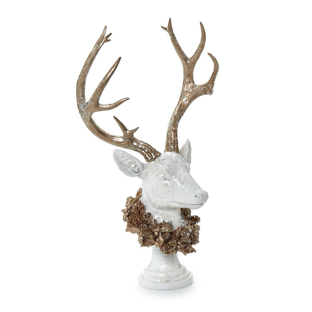 White Glitter Deer Head Décor