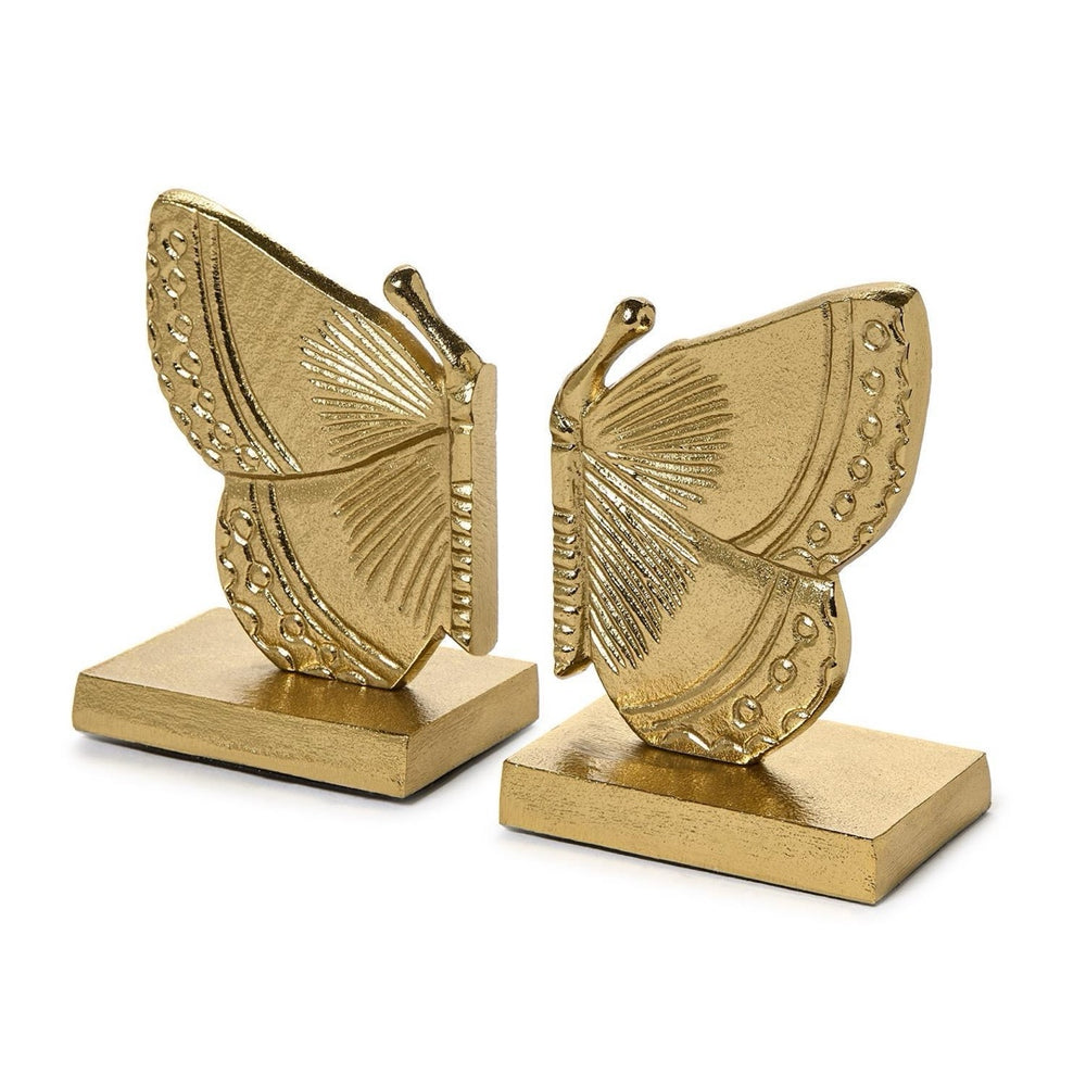 Fluttering Golden Butterfly Bookends