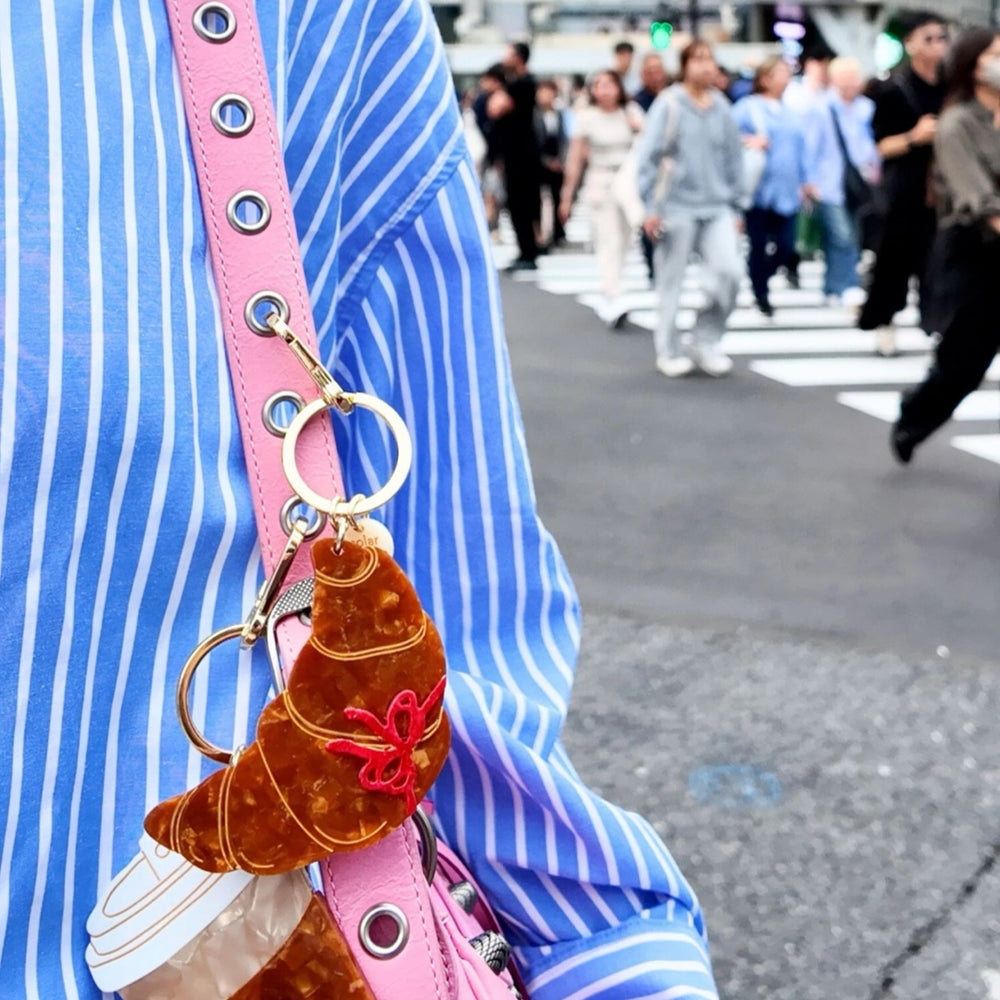 Bow Croissant Bag Charm + Keychain