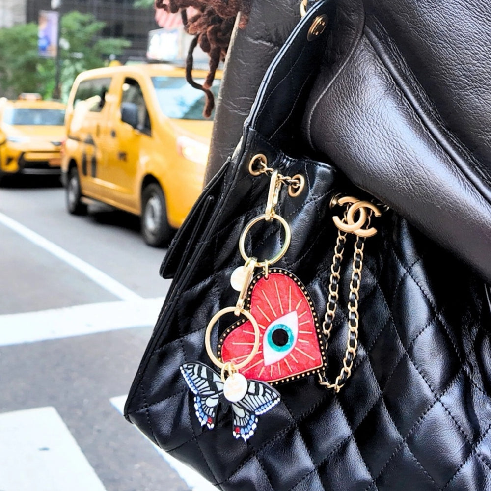 Lucky Eye Heart Bag Charm + Keychain