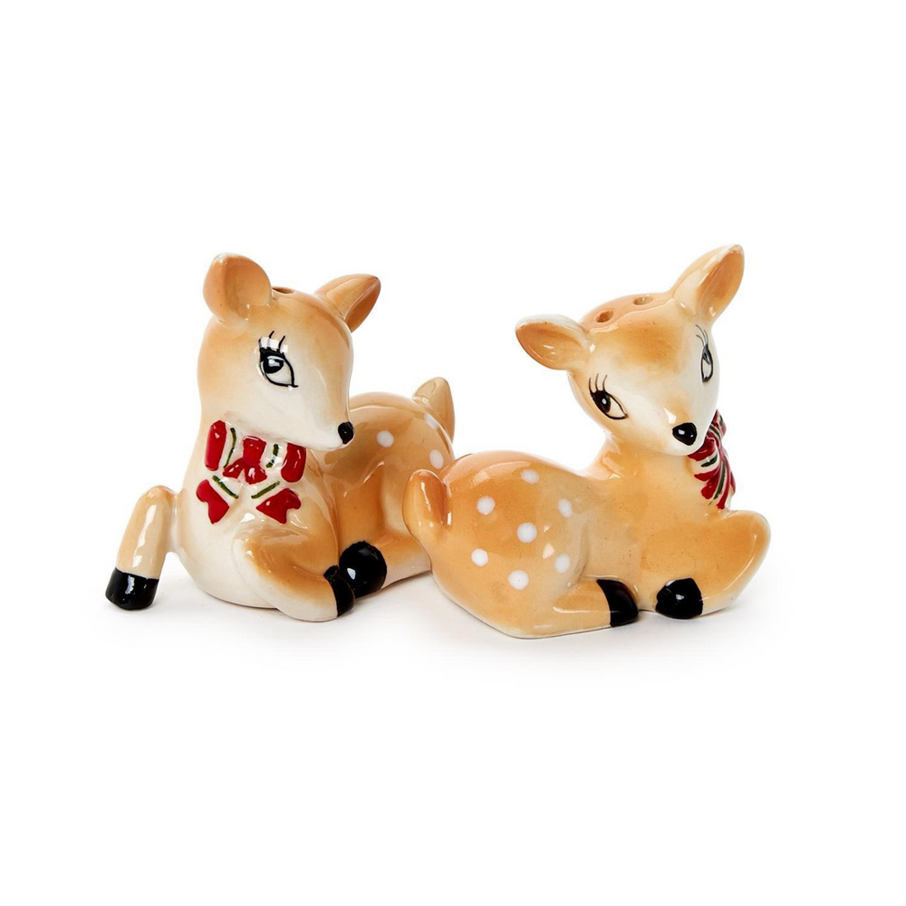 Vintage Deer Hand-Painted Salt and Pepper Shaker Set