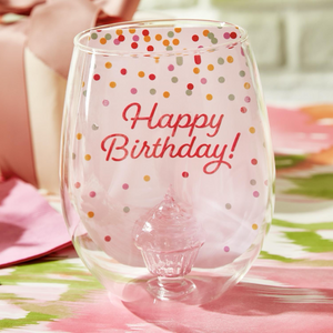 Celebration Cupcake Stemless Wine Glass