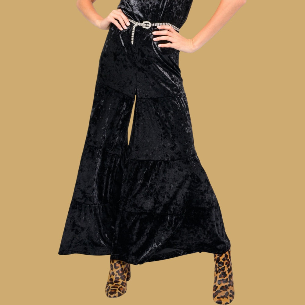 The Midnight Glow Black Velvet Pants