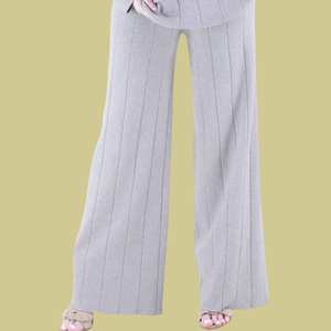 Warm Tone Wide Ribbed Knitted Pants