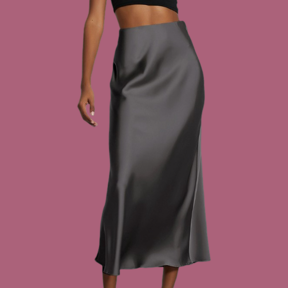 Victoria Satin Finish Slimming A-Line Skirt