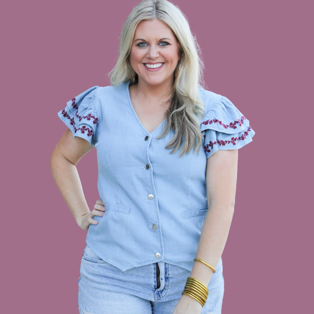 The Karly Maroon Bloom Top