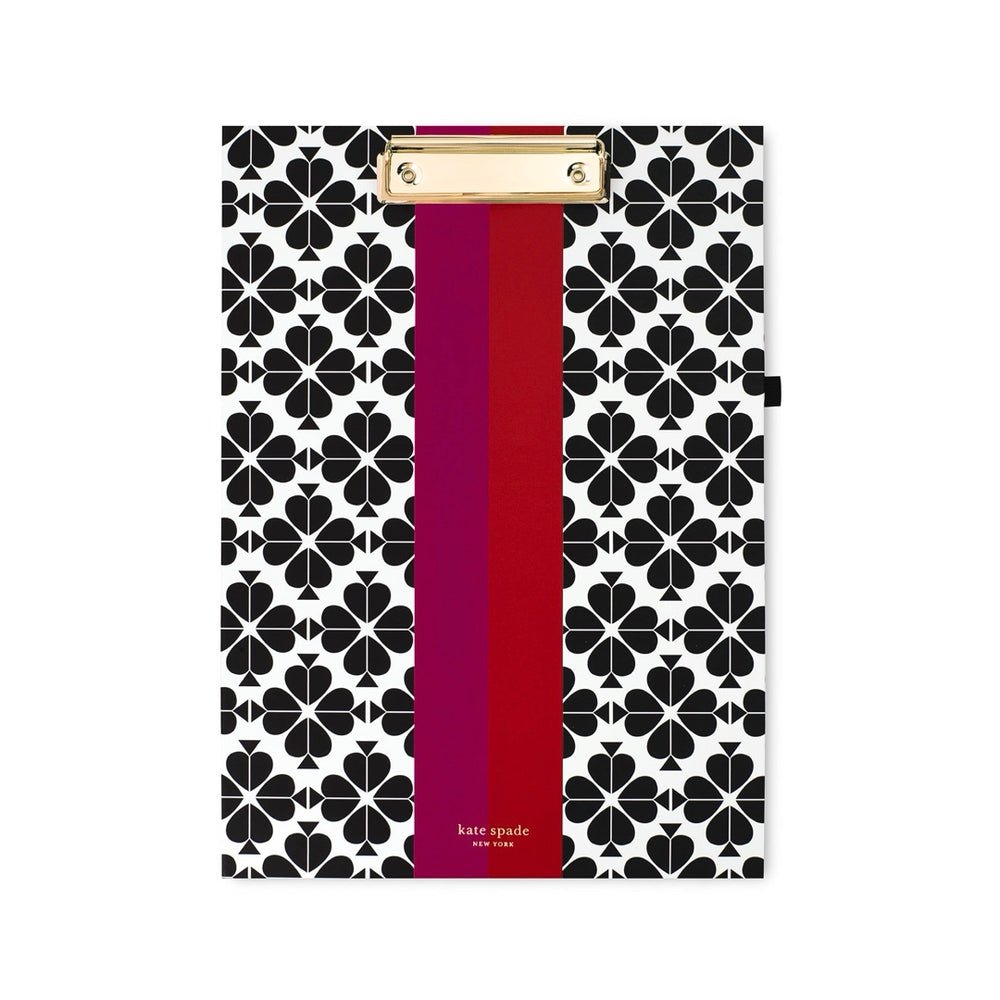 Black Spade Flower Clipboard Folio