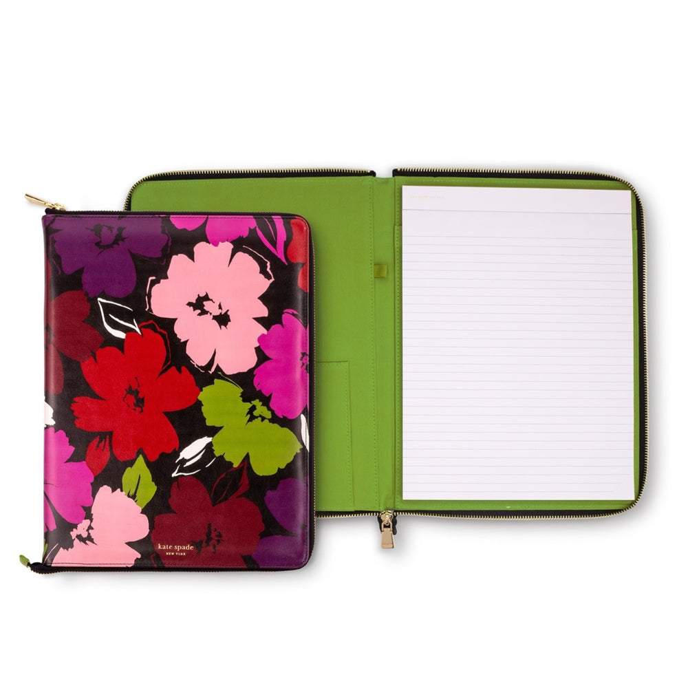 Painterly Blooms Zip Folio