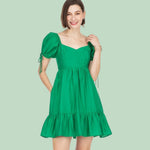 Green Bustier Tiered Dress