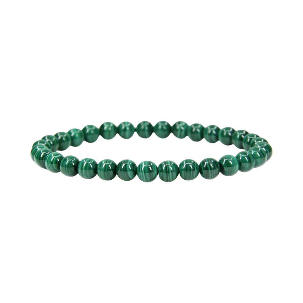 Malachite Semi Precious Gemstone Stretch Bracelet