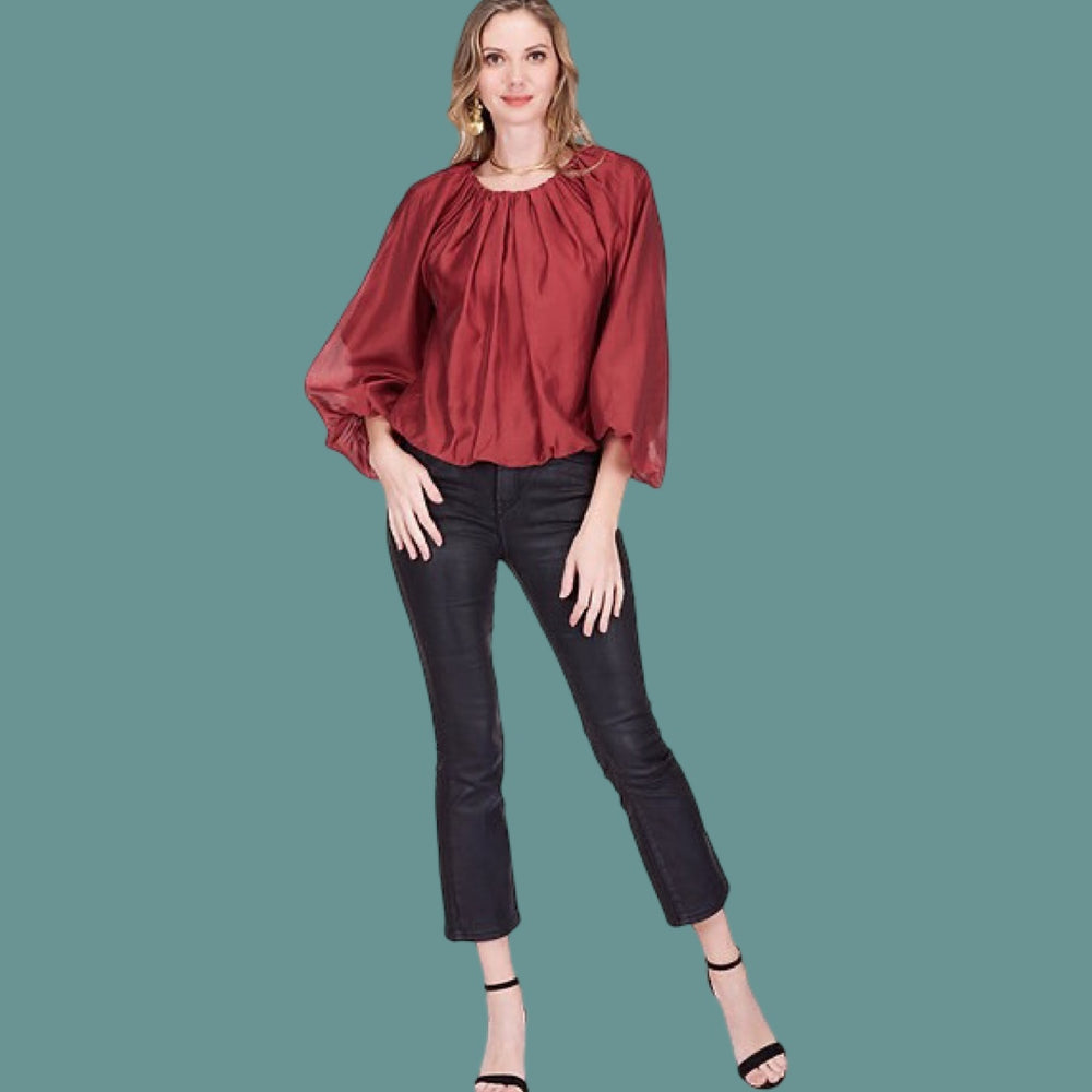 The Claret Camelia Balloon Top