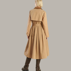 Falling Leaves Midi Trench Coat Dress