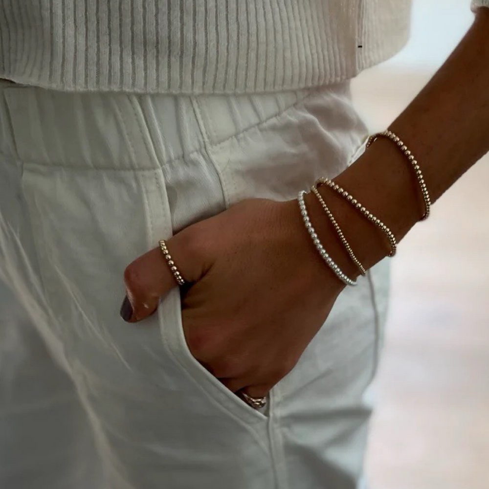 KYLAR MACK 3MM White Pearl Bracelet