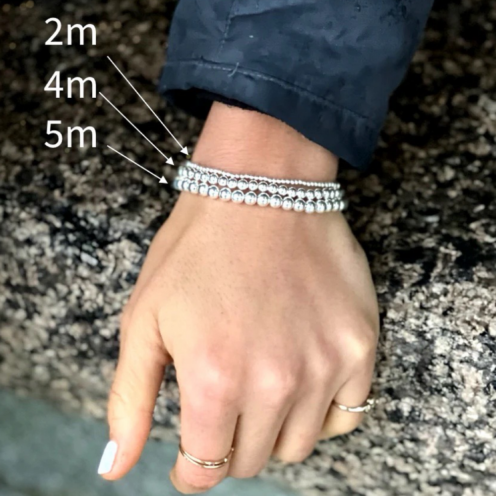 KYLAR MACK 4MM Silver Ball Bracelet