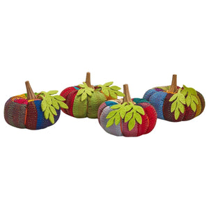 
            
                Load image into Gallery viewer, Artful Autumn Hand-Crafted Kantha Style Pumpkins
            
        