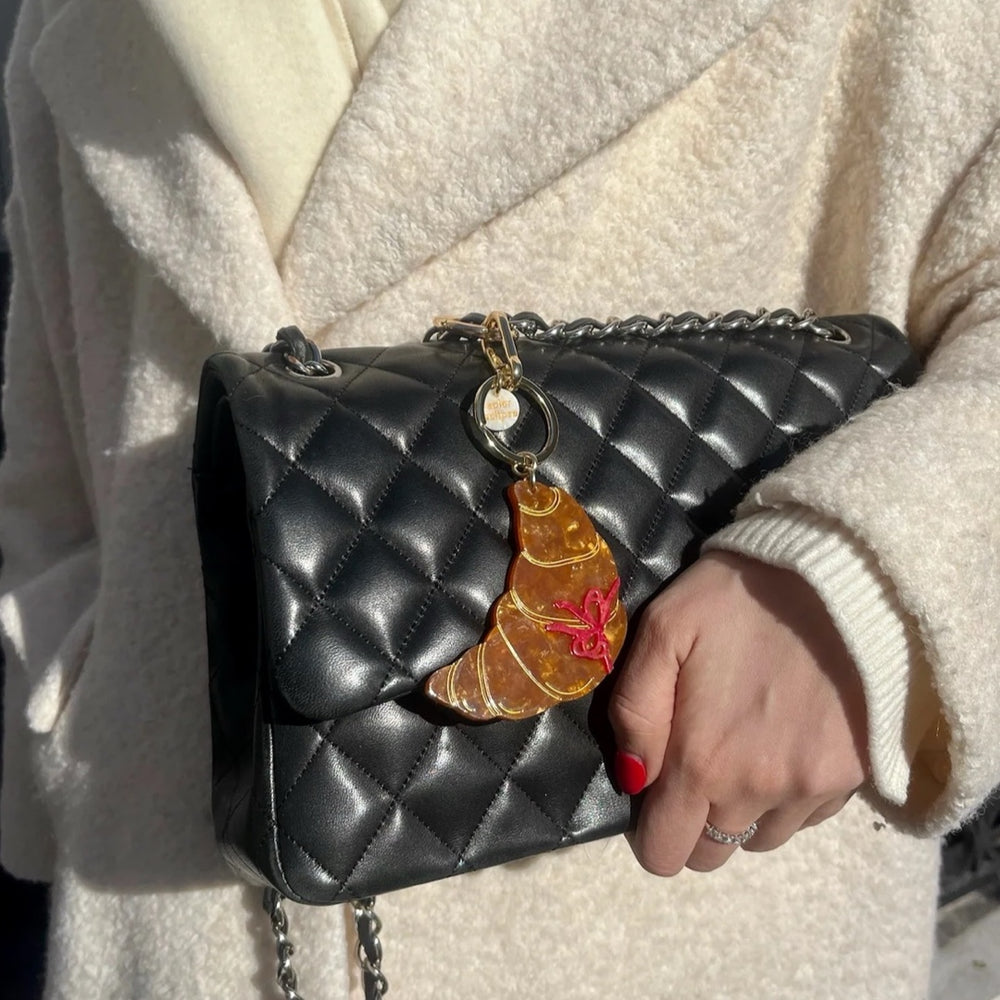 Bow Croissant Bag Charm + Keychain