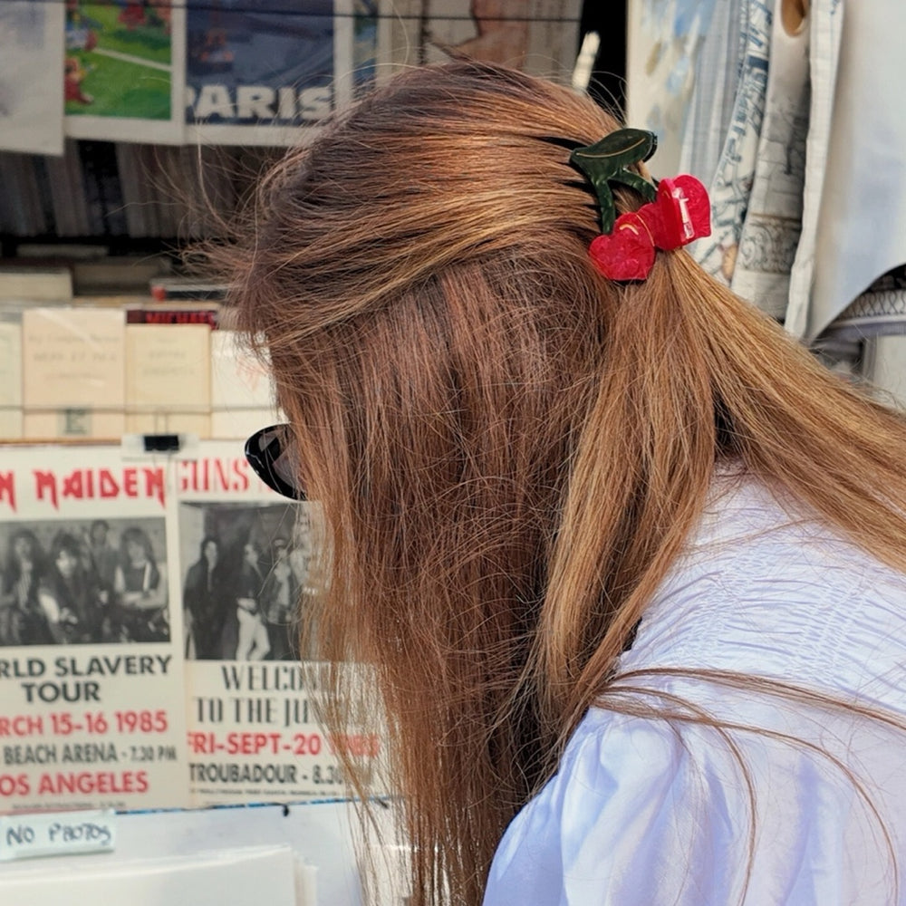 Cherry Hearts Hair Claw Clip