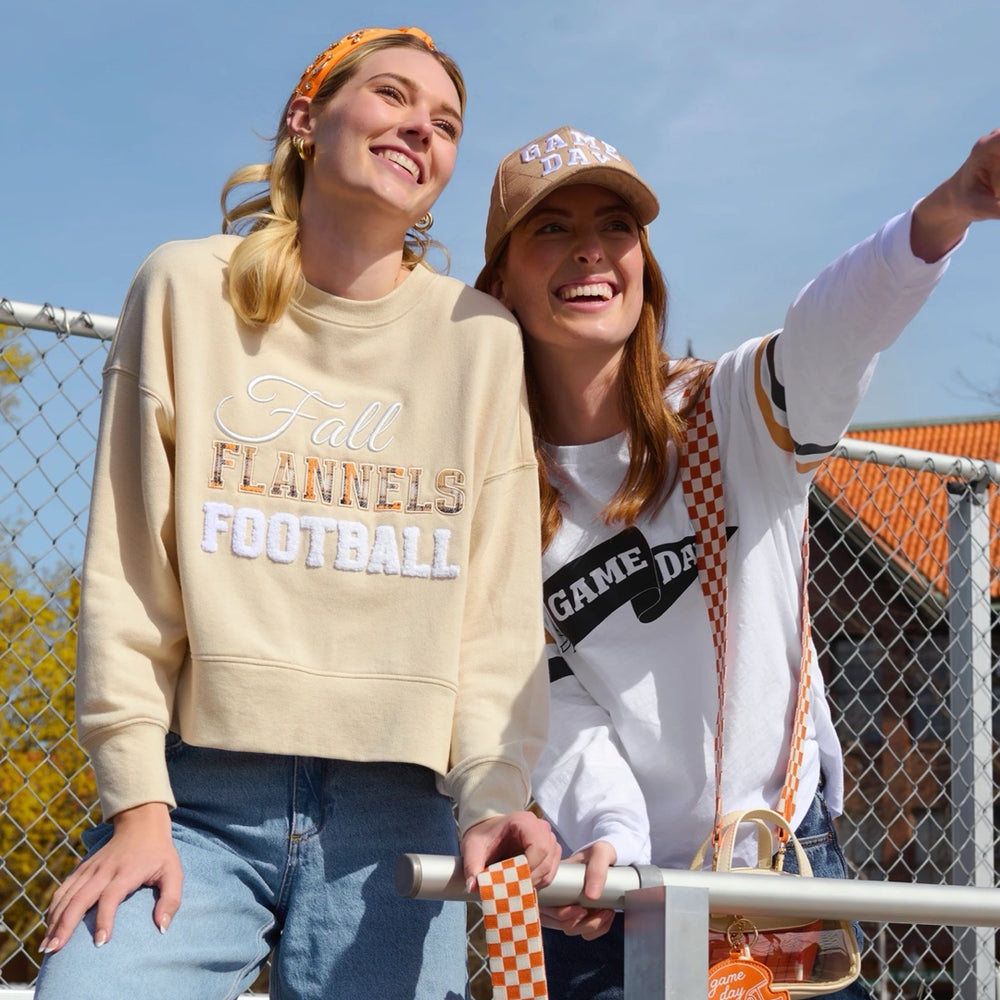 "Fall, Flannels, Football" Relaxed Sweatshirt