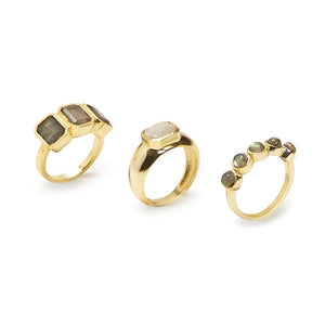 Milano Gold Plated Rings with Genuine Gemstones