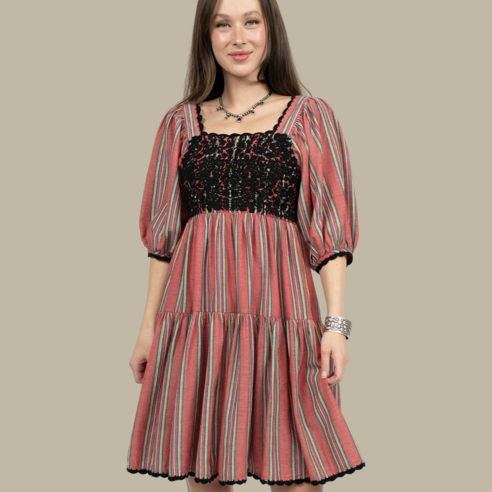 Sierra Red Stripe Dress